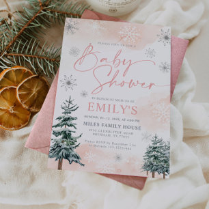 Inbjudan till Rosa av elegant Vinter-babyskor