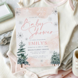 Inbjudan till Rosa av elegant Vinter-babyskor
