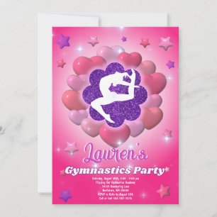 Inbjudan till Rosa av Gymnastics Födelsedagsfest  