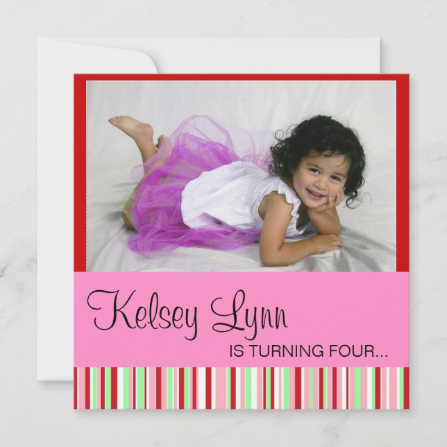 Inbjudan till Rosa av jordgubbsrött (Framsida)