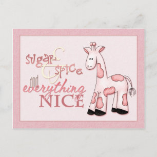 Inbjudan till Rosa av socker och spice Flicka Vykort