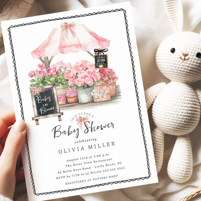 Inbjudan till rosa Baby Bloom Shower (Skapare uppladdad)