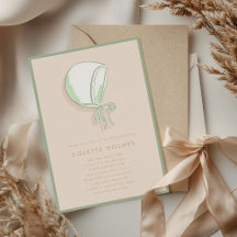 Inbjudan till rosa Baby Bonnet Baby Shower