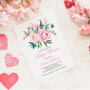 inbjudan till Rosa Baby Shower