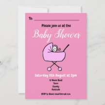 Inbjudan till Rosa Baby Shower för flickor