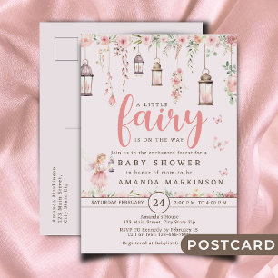 Inbjudan till Rosa Baby Shower Little Fairy