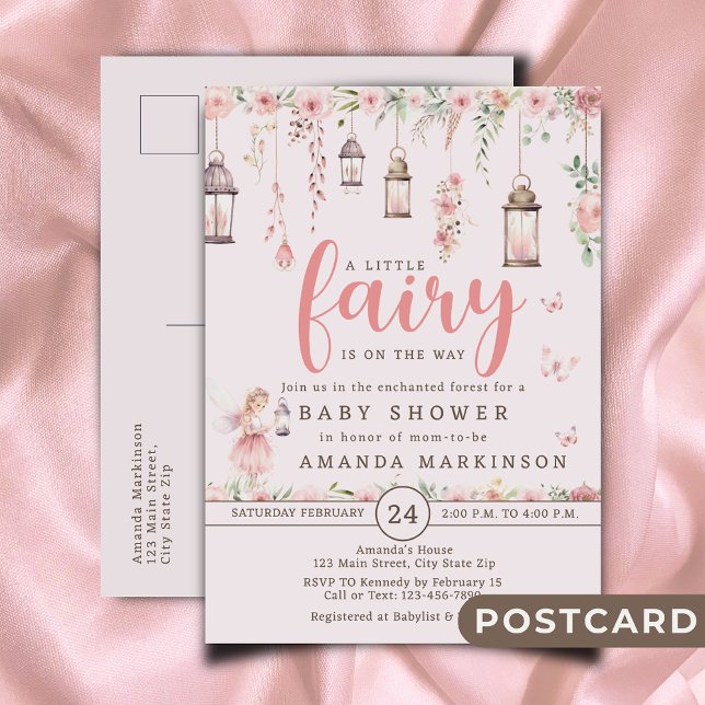 Inbjudan till Rosa Baby Shower Little Fairy (Skapare uppladdad)