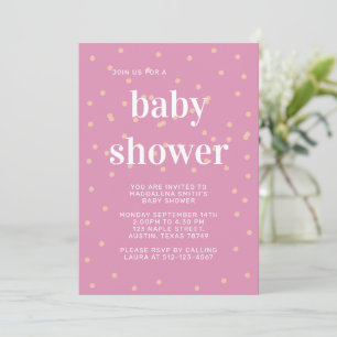 Inbjudan till rosa babyvisningsprogram