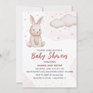 Inbjudan till rosa babyvisningsprogram