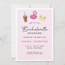 Inbjudan till rosa Bachelorette Helg Handflatan Be