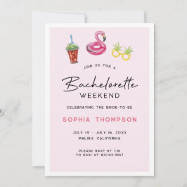 Inbjudan till rosa Bachelorette Helg Handflatan Be