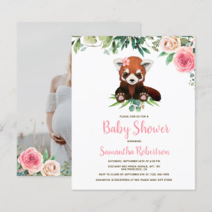Inbjudan till Rosa Bear Baby Shower