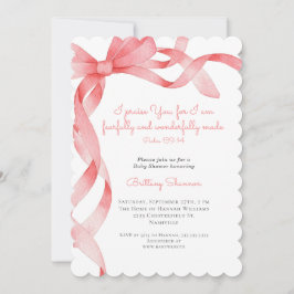 Inbjudan till rosa Bible Verse Baby Shower Bible B