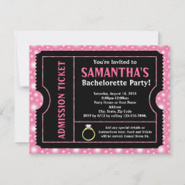 Inbjudan till rosa/Black Bachelorette Party Biljet