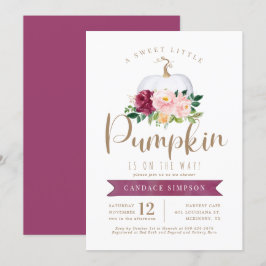 Inbjudan till rosa Blommigt Baby Shower