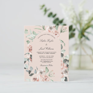 Inbjudan till Rosa Blommigt Eucalyptus bröllopsbju