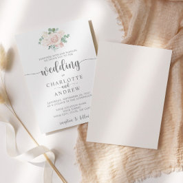 Inbjudan till Rosa Blommigt Eucalyptus Wedding