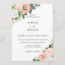 Inbjudan till Rosa Blommigt Garden Wedding