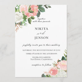 Inbjudan till Rosa Blommigt Garden Wedding
