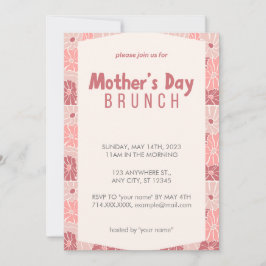 Inbjudan till rosa Blommigt Mors dag Brunch