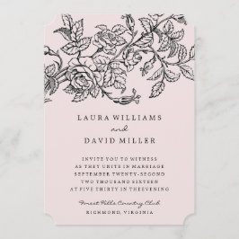 Inbjudan till rosa Blommigt Ro Garden Wedding