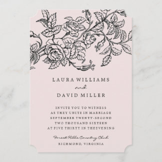 Inbjudan till rosa Blommigt Ro Garden Wedding