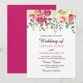Inbjudan till rosa Blommor Söt Tropical Wedding