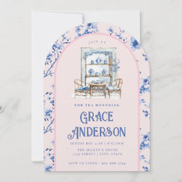 Inbjudan till rosa & Blue Chinoiserie Tea