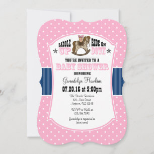 Inbjudan till rosa Blue Cowboy Baby Shower