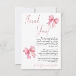 Inbjudan till rosa Bow Baby Shower