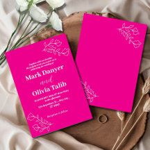 Inbjudan till rosa bröllop | Romantisk Blommigt Br