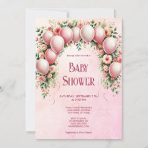 Inbjudan till rosa Bubblor Baby Shower