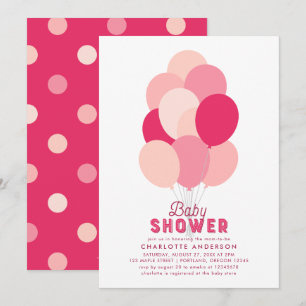 Inbjudan till rosa Bubblor Baby Shower