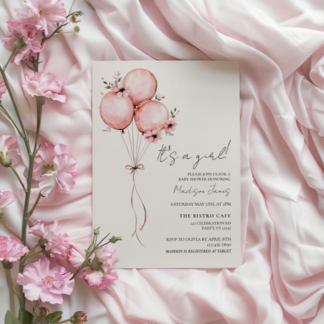 Inbjudan till rosa Bubblor för babyskor (Skapare uppladdad)