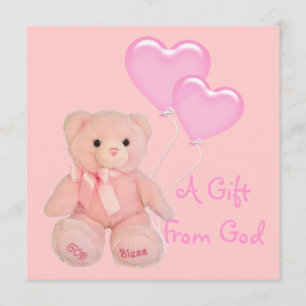 Inbjudan till rosa Christian Religiösa Baby Shower