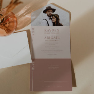 inbjudan till Rosa Clean Line Wedding