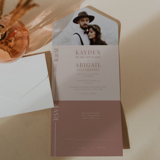  inbjudan till Rosa Clean Line Wedding (Skapare uppladdad)