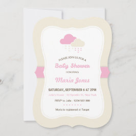 Inbjudan till rosa Cloud Baby Shower