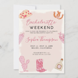 Inbjudan till rosa Cowgirl Bachelorette Helg