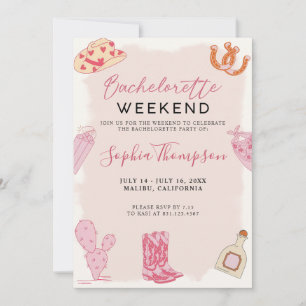 Inbjudan till rosa Cowgirl Bachelorette Helg