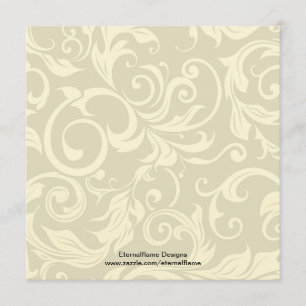 Inbjudan till rosa Cream Bröllop Monogram Damask