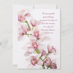 Inbjudan till rosa Cymbidium Orchid Blommigt Stude