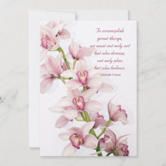 Inbjudan till rosa Cymbidium Orchid Blommigt Stude