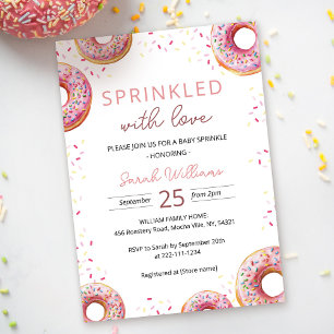 Inbjudan till rosa Donut Baby Sprinkle Shower