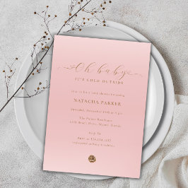 Inbjudan till rosa Elegant Girl Baby Shower-besöka