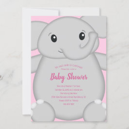 Inbjudan till rosa Elephant Baby Shower