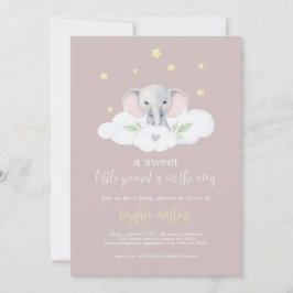 Inbjudan till Rosa Elephant, liten peanut Baby Sho