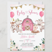 Inbjudan till Rosa Farm Baby Shower