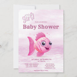 Inbjudan till rosa Fish Baby Shower