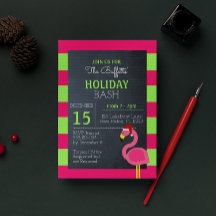 Inbjudan till rosa Flamingo Tropical Julfest